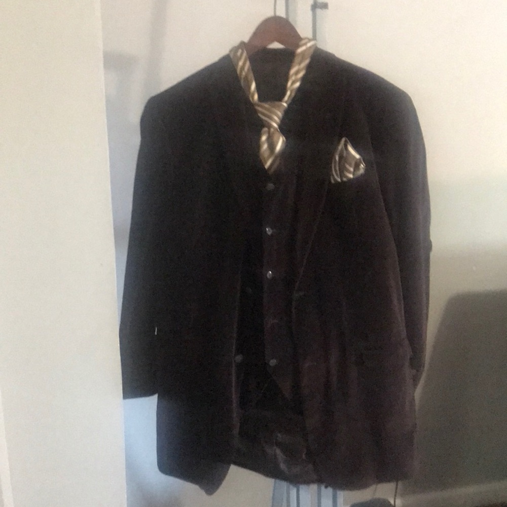 3 piece velour suit
